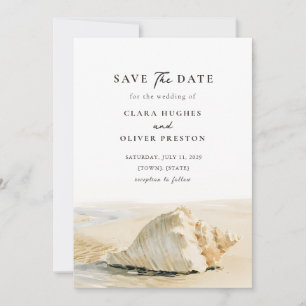 Outer Banks Calm Sea Shoreline Sand Shell Wedding Save The Date