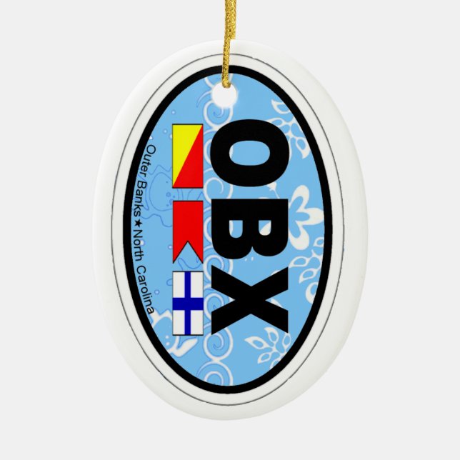 Outer Banks. Ceramic Tree Decoration (Front)
