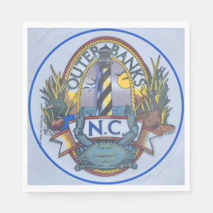 Outer Banks Crab & Lighthouse Paper  Napkin