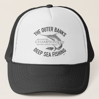 Outer Banks Deep Sea Fishing OBX Black Vintage Trucker Hat