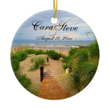 Outer Banks Dunes Bride and Groom Ornament