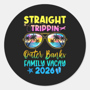 Outer Banks Family Vacay Vacation 2026 Straight Tr Classic Round Sticker