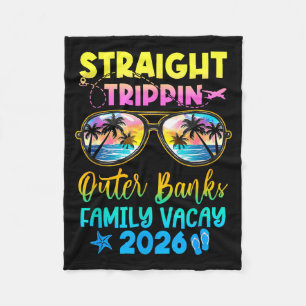 Outer Banks Family Vacay Vacation 2026 Straight Tr Fleece Blanket