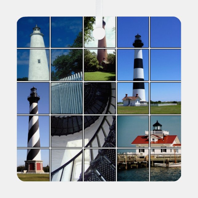 Outer Banks Lighthouses  Metal Tree Decoration (Front)