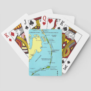 Outer Banks Map Postcard Playing Cards