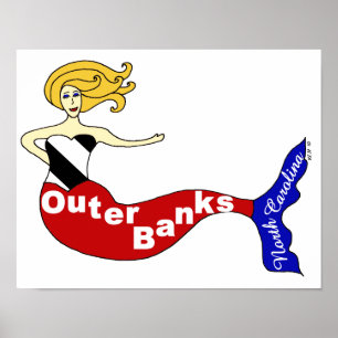 Outer Banks Mermaid Poster