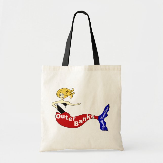 Outer Banks Mermaid Tote Bag (Front)