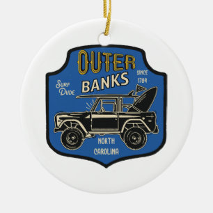 Outer Banks NC Badge Ceramic Ornament