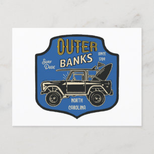 Outer Banks NC Badge Holiday Postcard
