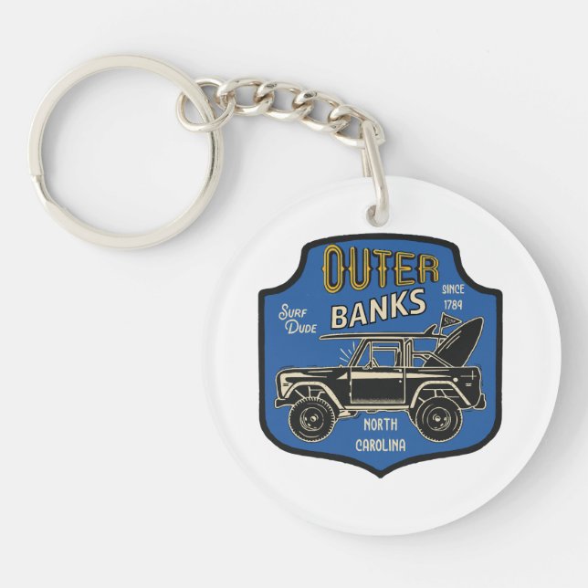 Outer Banks NC Badge Key Ring (Front)