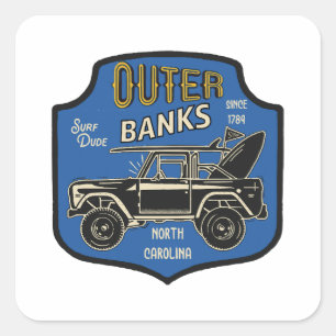 Outer Banks NC Badge Square Sticker