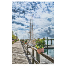 Outer Banks NC Beaufort Boardwalk Marina Scenic