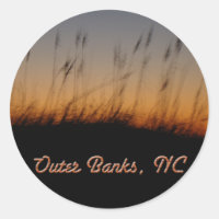 Outer Banks NC Sea Oats and Dunes at Sunset