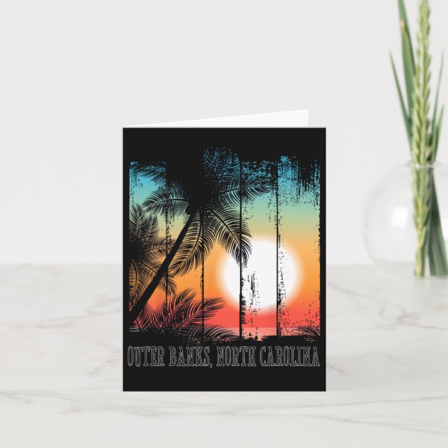 Outer Banks North Carolina Beach Palms Vacation Su Card (Front)