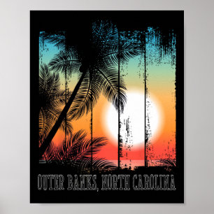 Outer Banks North Carolina Beach Palms Vacation Su Poster