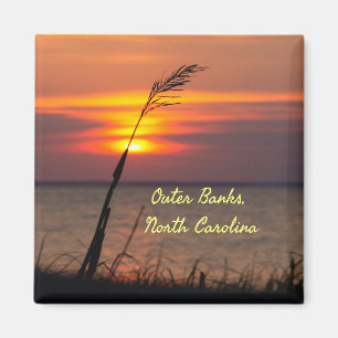 Outer Banks North Carolina Beach Sunset Orange Sky Magnet