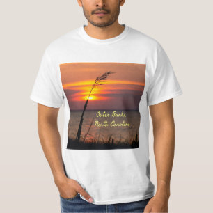 Outer Banks North Carolina Beach Sunset Orange Sky T-Shirt