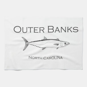 Outer Banks North Carolina King Mackerel Tea Towel
