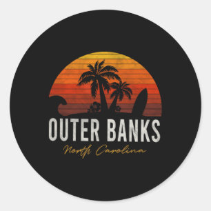 Outer Banks North Carolina Palms Vacation Trip Sur Classic Round Sticker