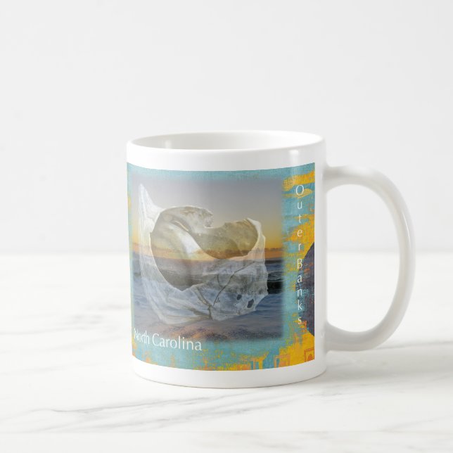 Outer Banks North Carolina Seashell & Surf Coffee Mug (Right)