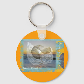 Outer Banks North Carolina Seashell & Surf Key Ring