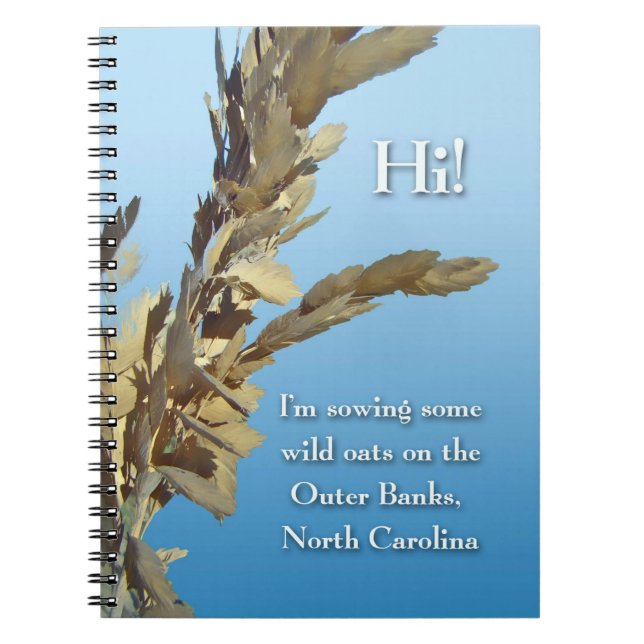 Outer Banks North Carolina Wild Oats Notebook (Front)