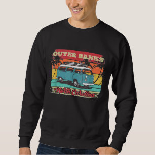 Outer Banks Retro Surfer Bus Vintage Van Surf Sweatshirt