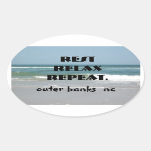 OUTER BANKS STICKER OVAL rest releax repeat