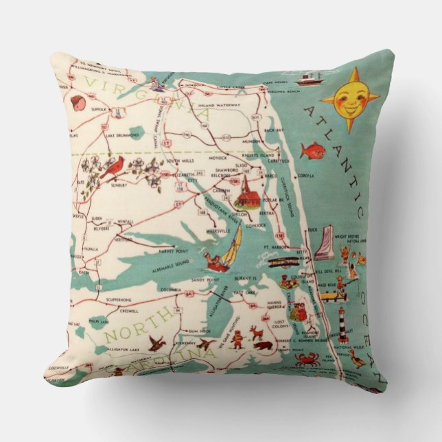 Outer Banks Throw Pillow (Front)