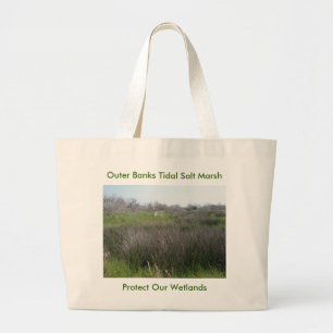 Outer Banks Tidal Salt Marsh Coordinating Items Large Tote Bag