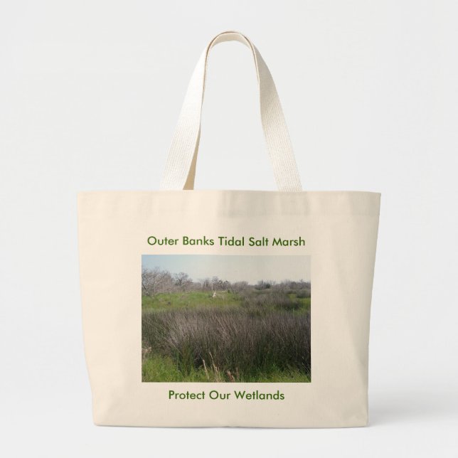 Outer Banks Tidal Salt Marsh Coordinating Items Large Tote Bag (Front)