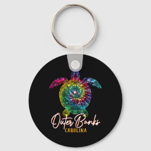 Outer Banks Tie Dye Sea Turtle Carolina Family Vac Key Ring