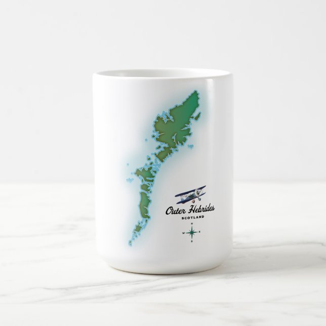 Outer Hebrides Scotland map Coffee Mug (Center)