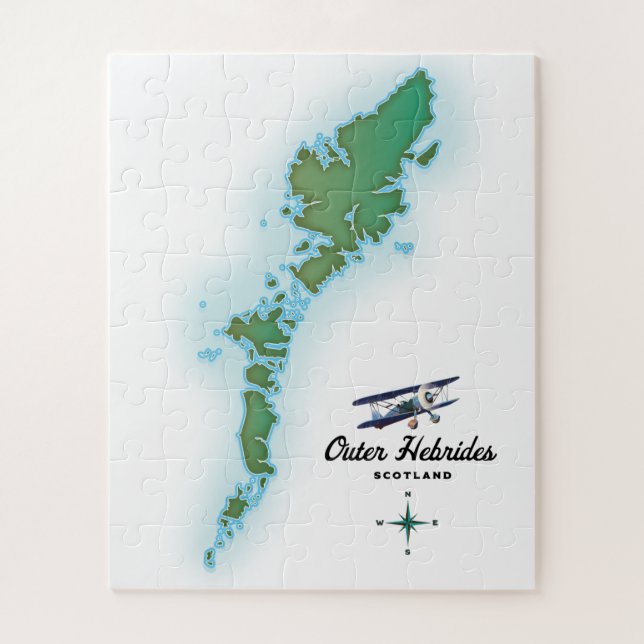 Outer Hebrides Scotland map Jigsaw Puzzle (Vertical)