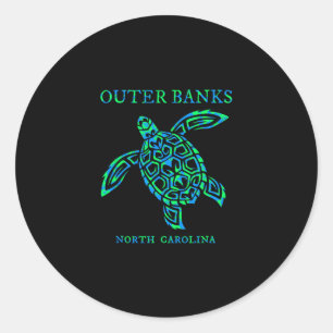 Outer Nks North Carolina Sea Turtle Obx Travel Sou Classic Round Sticker