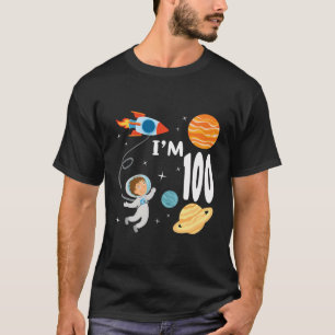 Outer Space 100Th Birthday Astronaut Planets 100 Y T-Shirt