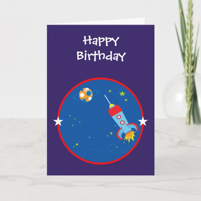 Outer Space 1 Birthday Card (Front)