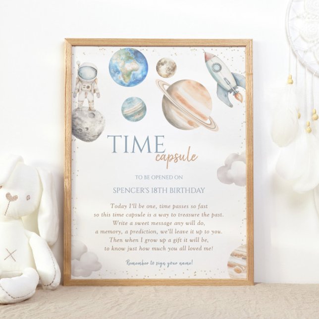 Outer Space 1st Birthday First Trip Around the Sun Poster (Creator Uploaded)