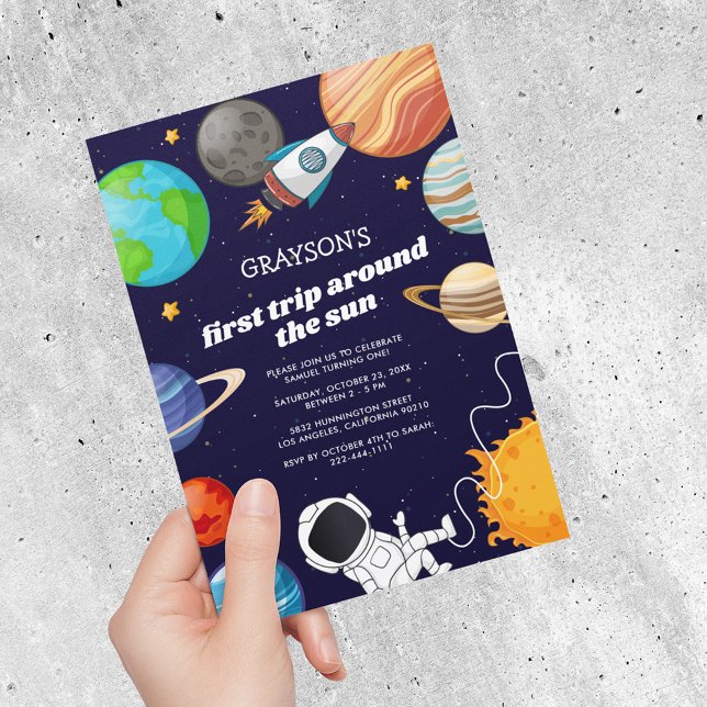 Outer Space 1st Birthday Party Invitation (Creator Uploaded)