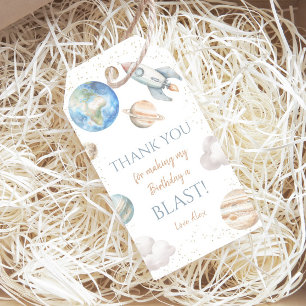 Outer Space 1st Birthday Planet Thank You Gift Tags