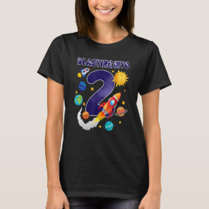 Outer Space 2 Happy 2nd Birthday Party Astronaut P T-Shirt