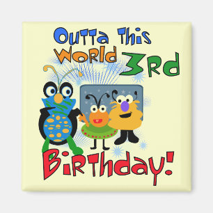 Outer Space 3rd Birthday Tshirts and Gifts Magnet