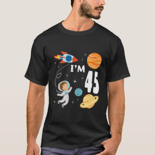 Outer Space 45Th Birthday Astronaut Planets 45 Yea T-Shirt