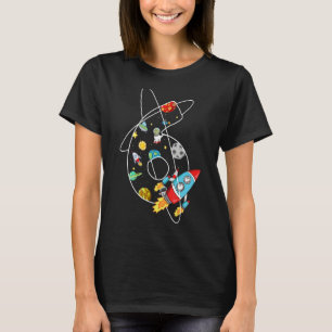 Outer Space 6 Years Old 6th Birthday Planets Astro T-Shirt