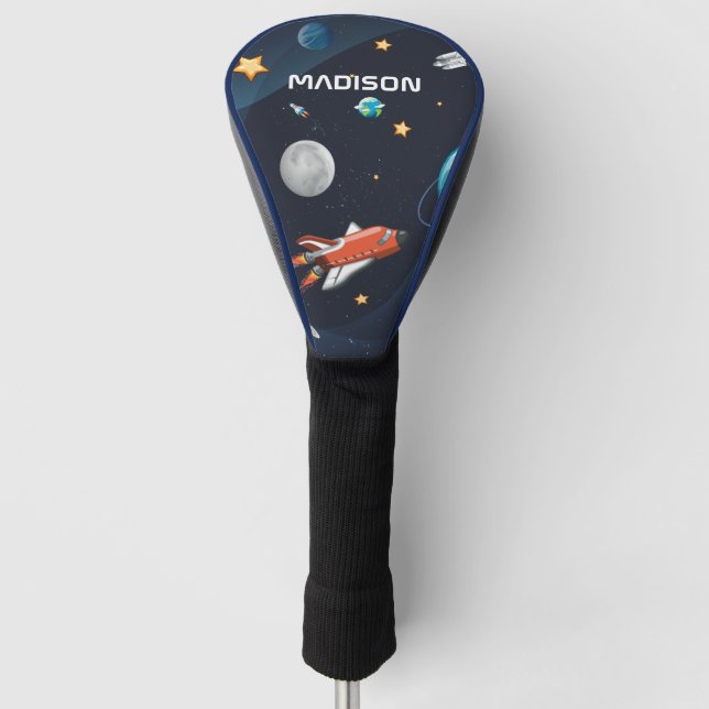 Outer Space Activity in the Galaxy Personalised Golf Head Cover (Front)