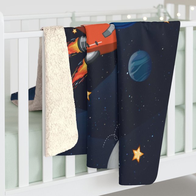 Outer Space Activity in the Galaxy Personalised Sherpa Blanket (Creator Uploaded)