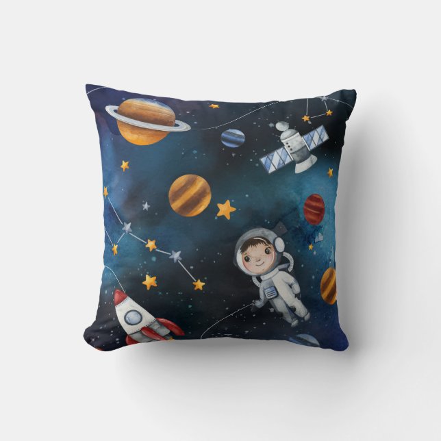 Outer Space Add Your Name Modern Cushion (Front)
