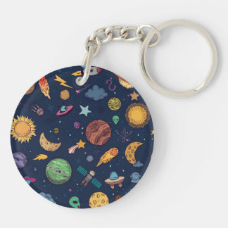 Outer Space Adventure – Fun Double-Sided Key Ring