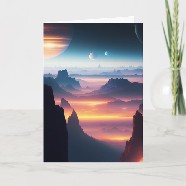 Outer Space Alien Planet Science Fiction Card (Front)