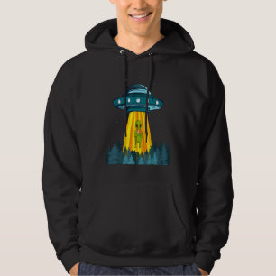 Outer Space Aliens Spaceship Alien Cat Spacecraft  Hoodie